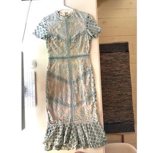 Tishya Lace Overlay Midi Dress Self Potrait Style